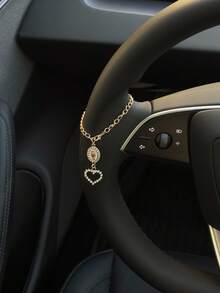1pc Steering Wheel Decor, 15cm Adjustable Length, Minimalist, Cute, Creative Rosary Beads Car Pendant Accessory, Unique Fashion Car Hanging Decoration