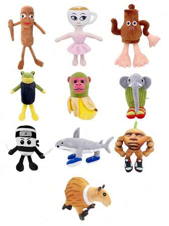 TungTungSahur & Tralalo 鲨鱼毛绒玩偶 - 30厘米大吊坠搞笑表情包毛绒玩具，柔软舒适的神话生物玩具，送给孩子、动漫迷和恶作剧爱好者的绝佳礼物