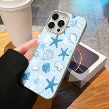 Starfish Seashell Pattern Phone Case Compatible With  17  16 Pro Max  15 Pro Max  13 And  12 Made Of TPU Material Providing Shock And Drop Protection With A Delicate And Skin-Friendly Feel And An Exquisite And Elegant Appearance Making It A Perfect Gift For Family Friends Loved Ones And Boyfriends/Girlfriends - White - View 3