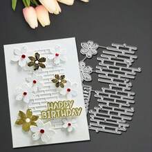 Creative Flowers, Grid Metal Cutting Dies, DIY Scrapbooking Album And Embossing Stencil, Greeting Card Making Tool, Card Paper Cutting Crafts ,Gift Card Making Template Die Cuts - Silver - View 9