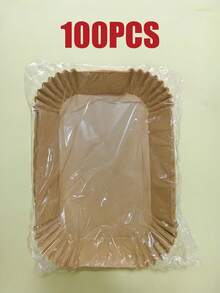 200pcs Air Fryer Parchment Paper, Rectangular Non-Stick Frying Paper, Disposable Oil Paper, Air Fryer Accessories, Available In 200/100/50/1 Sheets - Multicolor Long - View 16