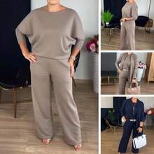 Elegant Longline Cardigan Top Pants 3 - Pieces Set, 3 Piece Travel Outfits Women Including a Long Cardigan, Top and Pants - Verde + Extra Grande - Ver 6