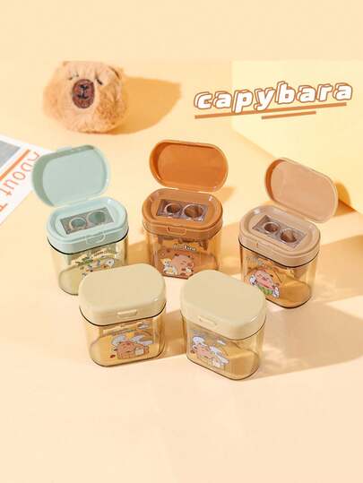 4/6 PCS Manual Cartoon Pencil Sharpeners With Attractive Designs, Featuring A Dual-Hole Design Suitable For Both Thick And Thin Pencils, Making Them Thoughtful Gifts For Special Occasions | Beautiful Stationery