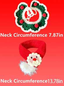 طوق عيد الميلاد للقطط الأليفة قطعة واحدة، وشاح مُحبوك للقطط الصغيرة، إكسسوارات زي عيد رأس السنة للكلاب - متعدد الألوان - مشاهدة 11