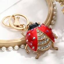 Rhinestone Beetle Alloy Keychain, Metal Cute Pendant Ornament, Creative Gift Suitable For Wedding, Birthday, Baby Shower, Travel Souvenir, Graduation, Housewarming, Party - Multicolor - View 11