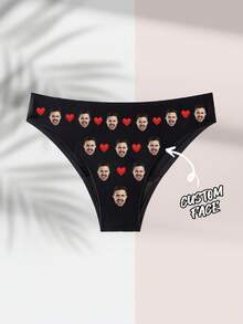 1-Piece Customized Face Profile Picture Sexy Comfortable Personalized Popular Ladies Underwear, Given To Boyfriends, Husbands, Friends, Can Be Used As Birthday Gifts, Christmas Gifts.,Dawg,Colorful,Cute,Adorable,Contracted,Funny,Custom,Unique,Customized,Personalized,Ideal Gifts For Him,Ideal Gifts For Her,Boyfriend,Girlfriend,Family,Friends,Her - Multicolor - View 4