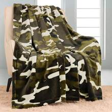 Camouflage Pattern Blanket, Soft Lightweight Throw Blanket, Air-Conditioned Room Blanket, Warm Nap Blanket For Home Office Travel Camping Same Day Cooling Print Flannel Flower Soft Comfortable Warm Napping Throw Dino Blanket,Men Gift,Boyfriend Gift Christmas,Blanket Gifts - Multicolor - View 14