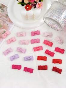 10/20/40/60个随机尺寸1.2英寸迷你发夹,刘海夹,侧夹,按扣夹,可爱发饰,适合婴儿、幼儿、生日、洗礼、摄影、圣诞装饰、新年、情人节礼物 - 彩色 - 查看 4