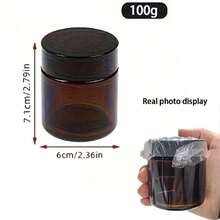 1/5/10pcs Amber Glass Cosmetic Jars With Lids, Refillable Travel Containers For Creams & Lotions, Portable Airtight Jars For Eye Cream/Face Cream Storage, DIY Samples - Black - View 24