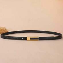 1pc Women's Black Vintage Versatile Thin Belt, Suitable For Dresses, Shirts, Pants For Everyday Use - Black - View 12