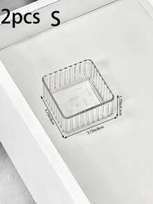 1/2/7件套透明塑料收纳盒套装，适用于办公桌抽屉、浴室、化妆品收纳，亚克力可堆叠抽屉收纳托盘 - 無色 - 查看 12