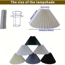 2 Pieces Of Modern And Fashionable Pleated Fabric Lampshades, Paired With A Metal Frame For Modern Home Decoration, Elegant Curved Design - Multicolor - View 4