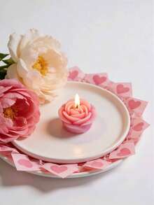 4 Pieces /Set Of Rose Scented Candles, Each Box Contains Four, Pink, Purple, Champagne, White Flower Candles, Lavender Fragrance, Rose Fragrance, Home Decoration, Valentine's Day Gift, Wedding Decoration, Party Table Decoration, Candle Ornaments On The Table, Christmas Gift, Gift For Friends Suitable For Any Occasion: Christmas, Birthday, Mother's Day, Father's Day, Anniversary Gifts, Thanksgiving Day, Valentine's Day - Multicolor - View 5