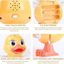 Interactive Dance Duck Toy With Music, Flash, And Moving Wings - A Battery Powered Educational Sensory Toy Suitable For Children Aged 3-6, Christmas And Halloween Gift (Excluding Batteries) - Nhiều màu - Xem 9