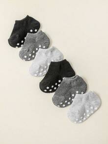 6 piezas/12 piezas Calcetines antideslizantes para bebé, aptos para todas las estaciones, calcetines para niños pequeños