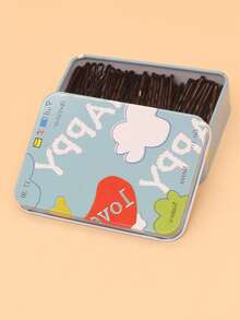 100 件/盒基本款波浪发夹带卡头，经典时尚黑色发夹，适合日常使用