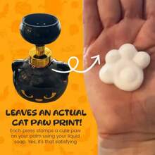 Cute Cat Paw Foam Soap Dispenser Refillable Empty Hand Soap Pump Reusable Spooky Cute Bathroom Kitchen Home Decor - Black - View 2