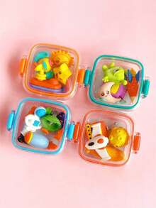 4/5pcs Random Style Lovely Lunch Box Erasers, Astronaut Cartoon Eraser Set, Creative Stationery Set, Study Supplies Set, Suitable For Boys - Multicolor - View 8