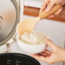 Heat-Resistant Silicone Rice Spoon – Scratch-Proof For All Pans - White - View 12