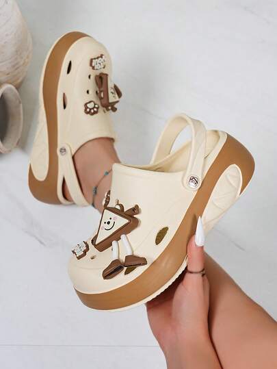 New Women Hollow Out Slip-On Sandals, Cute Versatile Thick Sole Comfortable Slides, Suitable For Indoor And Outdoor Wear