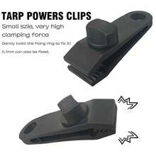 Khóa chịu lực, kẹp chịu được gió mạnh 60mph, phù hợp cho mái hiên, cắm trại ngoài trời, mái che xe caravan, kẹp dây bungee - màu đen - Xem 3