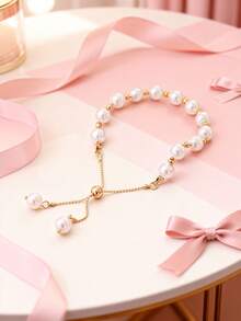 女士珍珠手链，百搭高端精致ins风温柔小众奢华女孩手链/腕链 - 均碼 - 查看 3