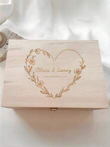 Hộp quà lưu niệm cá nhân hóa cho trẻ em - Khắc tên và ngày tháng, hộp đựng đồ kiểu gỗ sơn trắng dễ thương | Món quà hoàn hảo cho trẻ em (Quà tặng ngày lễ) - Nhiều màu - Xem 4