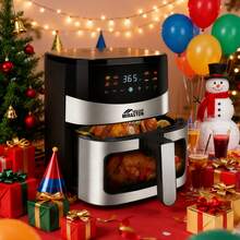 MIRASTON 6.5QT Digital Air Fryer With Visual Window - Perfect For Shoppers!  Enjoy Hassle-Free Cooking With 8 Preset Recipes And Manual Adjustment Options For Quick & Easy Meals, Snacks, And Desserts. Its Silent Operation Makes It Ideal For Families, Holidays, And As A Thoughtful Mother's Day Gift.  Perfect For Kitchens, Offices, Dorms, Apartments, And Even Camping Trips! The Visible Cooking Window And Digital Controls Ensure A Seamless Cooking Experience. Elevate Your Culinary Game With This Versatile Air Fryer Oven – A Must-Have For Every Household,Freidora De Aire,Kitchen Appliances,Kitchen,Kitchen Accessories,Cocina,Vacuum - Xem 1