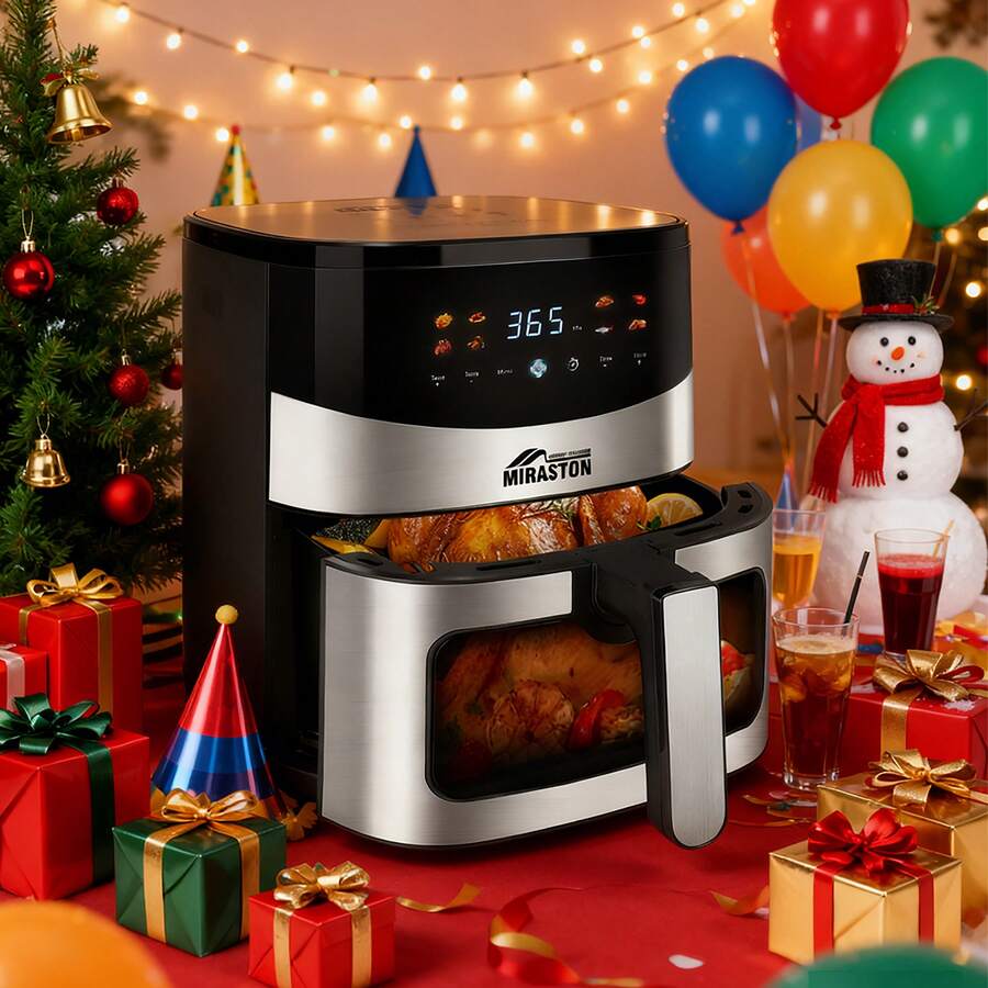 MIRASTON 6.5QT Digital Air Fryer With Visual Window - Perfect For Shoppers!  Enjoy Hassle-Free Cooking With 8 Preset Recipes And Manual Adjustment Options For Quick & Easy Meals, Snacks, And Desserts. Its Silent Operation Makes It Ideal For Families, Holidays, And As A Thoughtful Mother's Day Gift.  Perfect For Kitchens, Offices, Dorms, Apartments, And Even Camping Trips! The Visible Cooking Window And Digital Controls Ensure A Seamless Cooking Experience. Elevate Your Culinary Game With This Versatile Air Fryer Oven – A Must-Have For Every Household,Freidora De Aire,Kitchen Appliances,Kitchen,Kitchen Accessories,Cocina,Vacuum - Xem 1