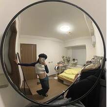 One And Stylish Black Decorative Art Round Convex Mirror - Plastic Edge, Upgraded Acrylic Wall Decoration, Suitable For Living Room And Bedroom, Wall-Mounted Mirror, Entryway Decoration, Perfect For Selfies And Videos. - Nhiều màu - Xem 7