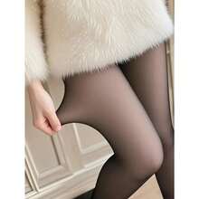 Solid Minimalist Tights Women Spring Autumn High Waisted Sexy Stockings Thin Translucent Pantyhose Slim Fitting Leggings Super Elastic Tight Pants (Suitable 15-20℃) - 黑色 - 查看 8