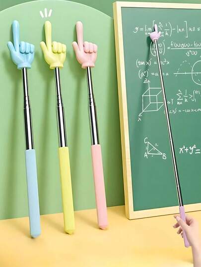 1/6 ステンレス鋼製伸縮式シグナルスティック、教師用スティック、バトンスティック、教師、保護者、オフィス、学校、絵画、文房具、学用品、家庭教育用(ランダムカラー)、教育用品、コンサート用品、新学期、ラマダンギフト