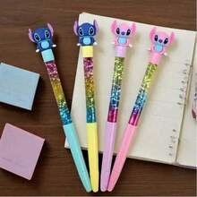 1pc/4pcs Stitch Glitter Gel Pens, Medium Tip, Lightweight Plastic Writing Pens, Creative Fairy Dust Magic Pens, Suitable For Student Stationery, Best Choice For Christmas Gifts - Multicolor - View 5