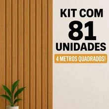 Kit com 81 unidades - Revestimento MDF 45x11cm Decorativo Moderno Parede 1,5 metros quadrados - FREIJÓ - Visão 1