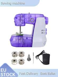 Household Portable Electric Manual Multifunctional Transparent Shell Mini Sewing Machine - Purple - View 11