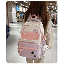 18 In Red Cat Larger College Backpack ,Cute Waterproof Travel Laptop Daypack Bookbags - Pink - View 3