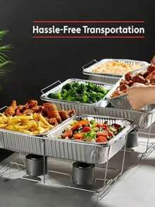 20/10/5pcs Set Thick Rectangular Aluminum Foil Baking Trays - Oven - Stackable Takeout Containers, Smooth Edges, Suitable For Restaurants, Homes, Catering - Easy Clean Food Packaging Boxes, Restaurant Plates, Polished Surface