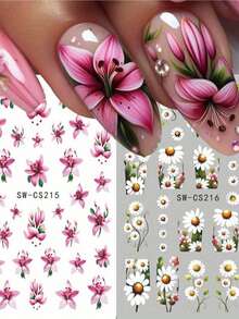 Festival Star Nail Art Stickers - Spring And Summer, Valentine's Day, Festival, Thanksgiving Flowers, Y2K Shining Stars, Love, Cross Star, Art Design, Suitable For Women's Daily, Wedding, And Festival Disposable Self Adhesive Nail Stickers, Simple, Light Luxury Theme Style, Easy To Stick Nail Decoration Stickers Nails - Multicolor - View 5