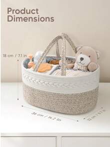 Giỏ đựng tã em bé bằng dây cotton, giỏ đựng tã di động, thích hợp cho bàn thay tã, sắp xếp phòng trẻ sơ sinh, quà tặng cho bé sơ sinh, đồ dùng cần thiết cho bé. - Nhiều màu - Xem 2