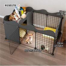 Small Dog Fence, Indoor Home Use, 1 Room 1 Bathroom, Pet Barrier, Dog Kennel With Toilet Area, Anti-Escape Dog Cage