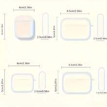 Fashion White Floral TPU Protective, Suitable Pro 2/1/2/3 Generations - Wireless Earbuds Protective With Anti-Drop Design And Keychain, Wireless Earbuds Storage|Floral Pattern Box|Durable Protective,  Protective Cute - 適用於Airpods 4 - 查看 6