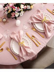 2/8/10pcs Gold Metallic Bow Napkin Rings, Suitable For Dinner Party, Wedding, Banquet, Home Gathering Table Decor - Gold - View 10