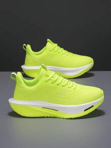 Men's Ultra-Light Thick Sole Professional Running Shoes, Sports Casual Shoes, Fashionable Outdoor Shoes - Green - View 4