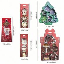 6/3pcs Stainless Steel Christmas Cookie Cutter Set - Christmas Tree, Snowflake, Snowman, Gingerbread Man, Gingerbread Girl, Mitten, Silver - For Baking