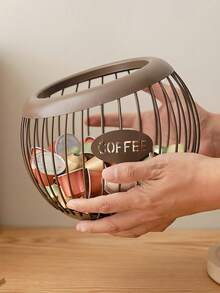 大容量咖啡胶囊收纳架，带底座，现代风格，适用于厨房台面、办公桌面，是家庭咖啡吧的必备配件。