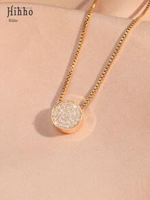 Hihho 1 pieza Collar de cadena de acero inoxidable con dije en forma de gota de agua y corazón con circonita cúbica, collar versátil para aniversario, Día de la Madre, jóvenes, amigos, cumpleaños, San Valentín