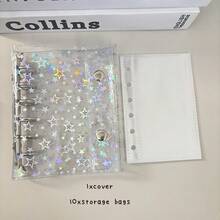 A7 Kpop Collect Book, Laser Star 6 Holes Cover, DIY 10pcs Sleeves, Binder Photo Album Organizer, Home Supplies - Multicolor - View 6