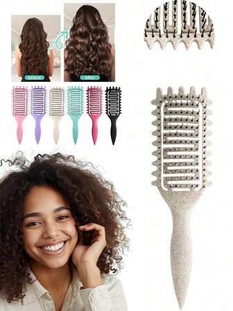 Cepillo definidor de rizos, cepillo para rizos, cepillo para cabello rizado, cepillo para cabello rizado para peinar y dar forma a los rizos de hombres y mujeres para reducir el tirón y la separación de los rizos, cepillo de pelo, peine, herramientas para el cabello, productos y accesorios para el cabello para barbería, salón de belleza, artículos esenciales de viaje