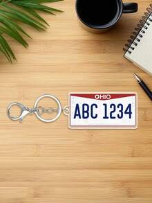 Customized Personalized USA State License Plate Replica Keyring Keychain,Customize Text,72 Styles,Personalized Acrylic Keychain USA State License Plate Replica Keyring Custom Car Accessory 50 States - Multicolor - View 16