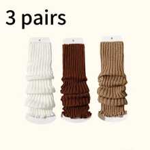 5/3 pares de medias altas de unicolor para niñas, calentadores de piernas cálidos, estilo Mori Girl, estilo Lolita, coloridos, diseño de volantes con rayas verticales, versátil y de moda, suaves y cómodos, adecuados para uso diario en primavera, otoño e invierno, aptos para niños de 4 a 12 años, calcetines de Navidad, calcetines de Año Nuevo, regalo exquisito - Multicolor - Ver 14